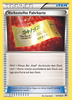 Vorbestellte Fahrkarte